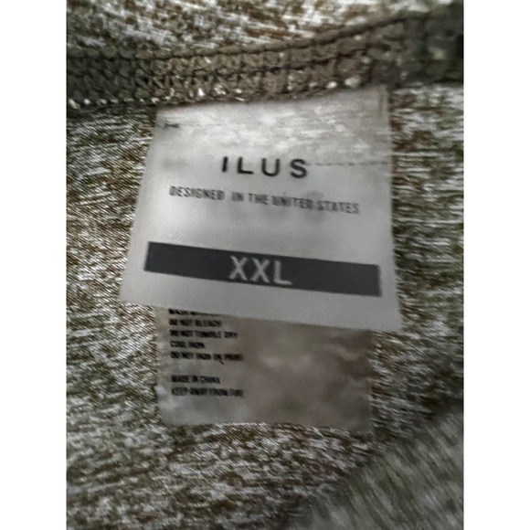 ILUS Women's Mid Rise Workout Leggings Stretch‎ Heather Olive Green Size XXL - Picture 3 of 5